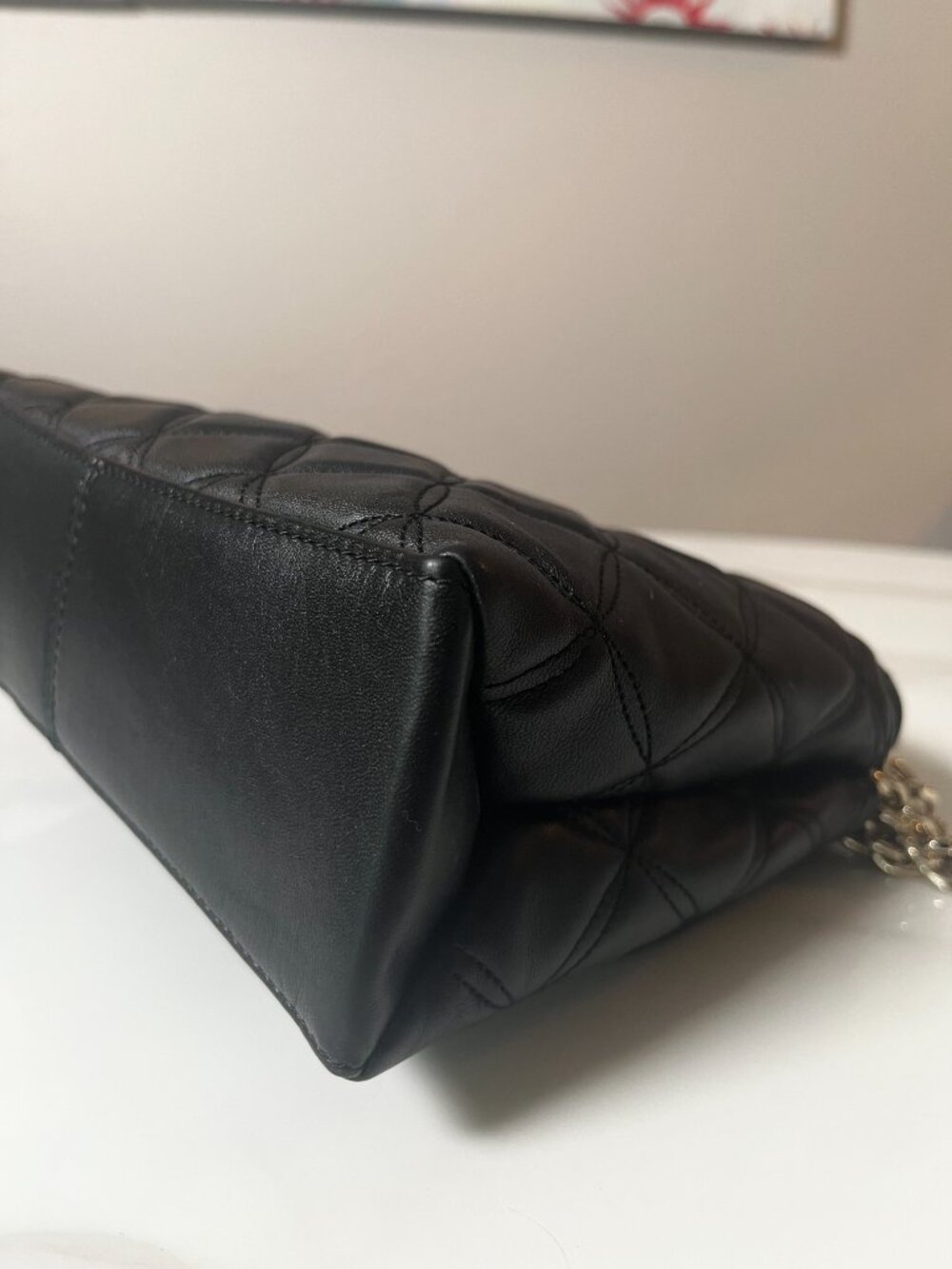Kate Spade Natalia Medium Black Quilted Leather Flap Shoulder Bag COA - Picture 11 of 16